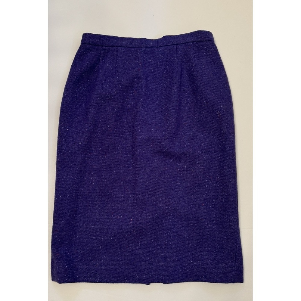 Carlisle Womens Midi Pencil Skirt Purple‎ Wool Zipper Size 12